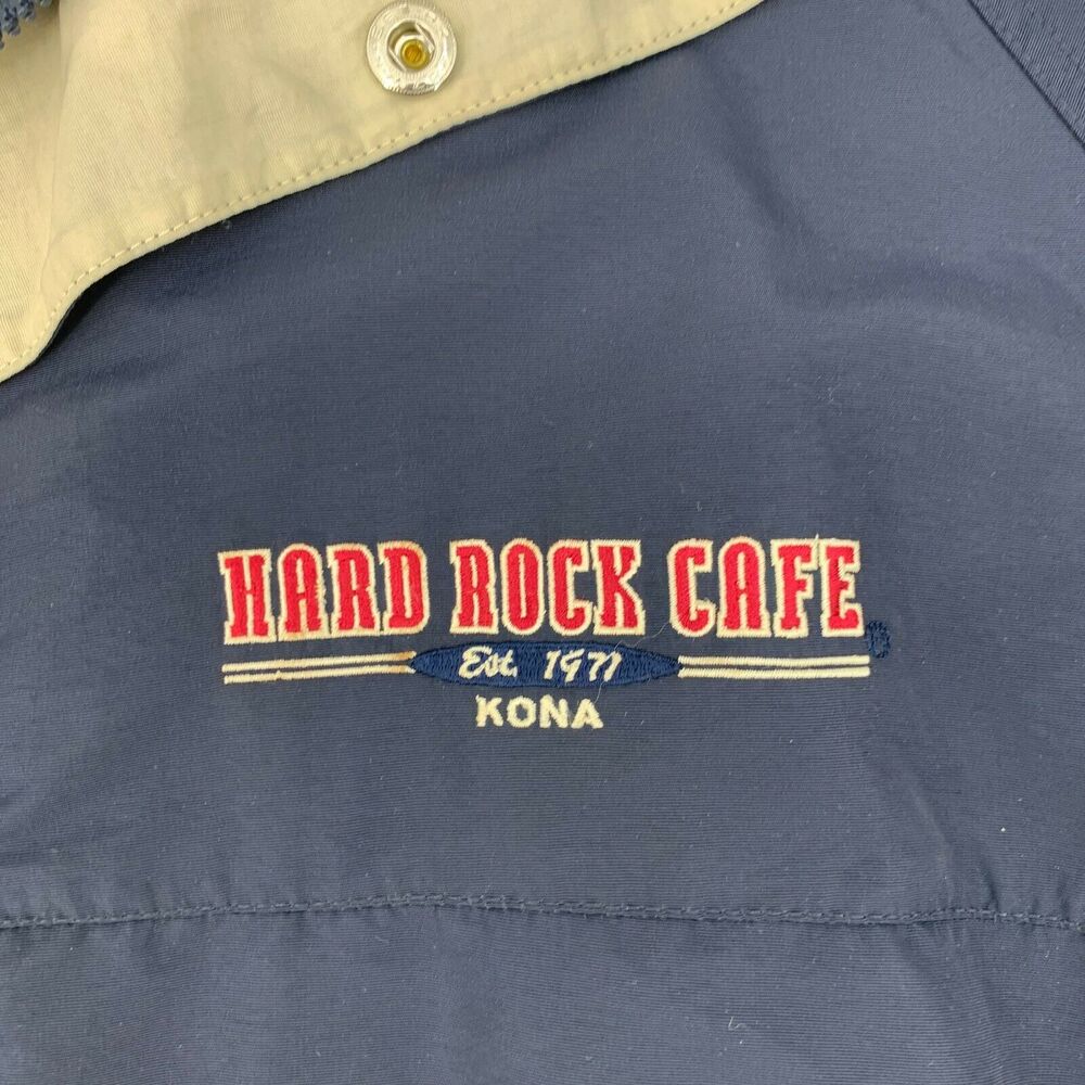 Vintage Hard Rock Cafe Kona Hawaii Windbreaker Mens XL Extra Large Navy Blue 90s - Picture 5 of 11